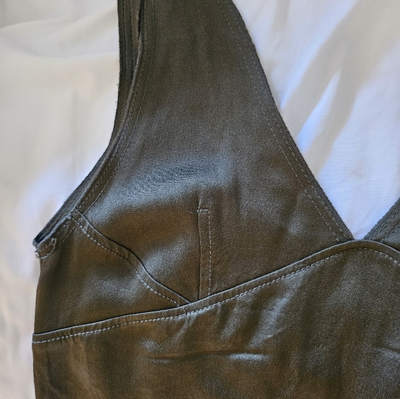 zara satin dark green top - Picture 3 of 3